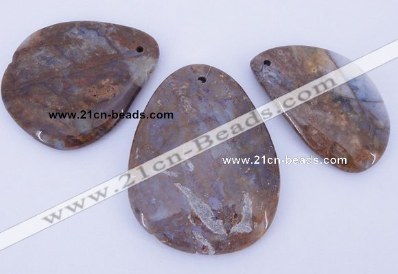 NGP952 5PCS 30-50mm*50-65mm freeform jasper gemstone pendants