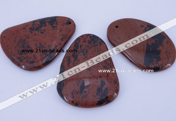 NGP957 5PCS 35-45mm*50-65mm freeform mahogany obsidian gemstone pendants