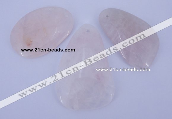 NGP959 5PCS 35-45mm*50-65mm freeform rose quartz gemstone pendants