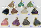 NGP9602 20*20mm faceted plated druzy agate pendants