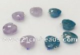 NGP9700 12mm faceted heart  mixed gemstone pendants wholesale