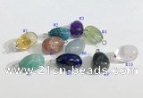 NGP9703 9*15mm teardrop  mixed gemstone pendants wholesale