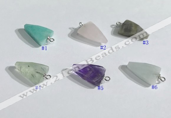 NGP9705 11*16mm arrowhead  mixed gemstone pendants wholesale