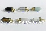 NGP9733 8*20mm sticks-shaped  mixed gemstone pendants wholesale