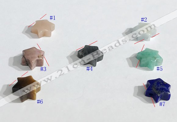 NGP9742 10mm star-shaped  mixed gemstone pendants wholesale