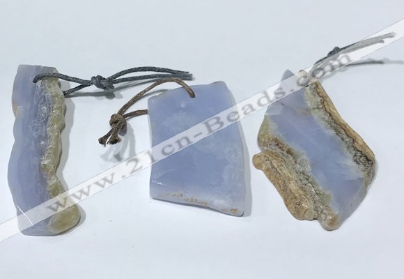 NGP9759 12*40mm-30*55mm freeform blue lace agate pendants
