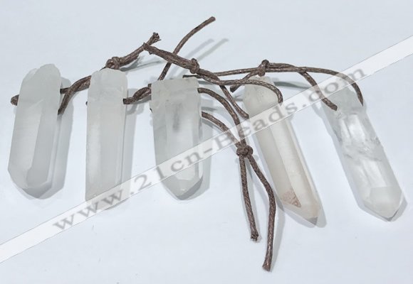 NGP9764 10*30mm-12*45mm sticks white crystal pendants