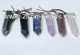 NGP9765 12*40mm-15*55mm sticks mixed gemstone pendants