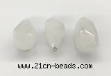 NGP9800 22*35mm - 25*40mm faceted nuggets white jade pendants