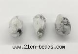 NGP9803 22*35mm - 25*40mm faceted nuggets white howlite pendants