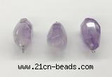 NGP9820 22*35mm - 25*40mm faceted nuggets lavender amethyst pendants