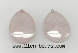 NGP9831 32*42mm - 35*45mm faceted nuggets rose quartz pendants