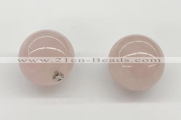 NGP9843 20mm round rose quartz gemstone pendants