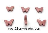 NGP9858 12*18mm butterfly pink wooden jasper pendant