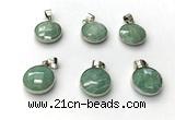 NGP9891 16mm faceted coin amazonite pendant