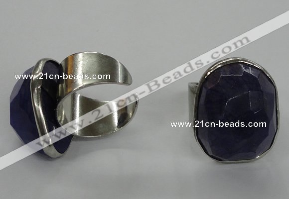 NGR03 18*25mm - 22*28mm faceted nuggets agate gemstone rings