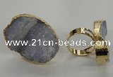 NGR09 25*35mm - 30*40mm freeform blue lace agate gemstone rings