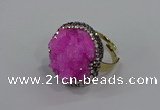 NGR1003 26mm - 28mm coin druzy quartz rings wholesale