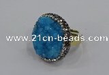 NGR1005 26mm - 28mm coin druzy quartz rings wholesale