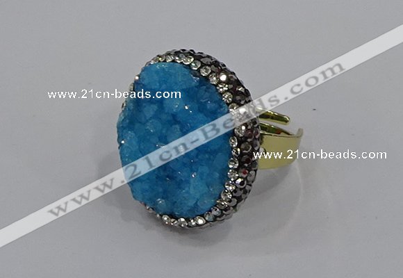 NGR1005 26mm - 28mm coin druzy quartz rings wholesale