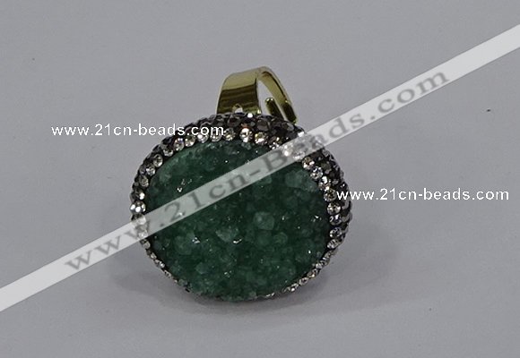 NGR1006 26mm - 28mm coin druzy quartz rings wholesale