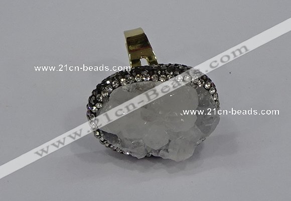 NGR1009 20*25mm - 22*30mm oval druzy quartz rings wholesale