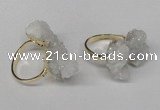 NGR101 13*18mm - 15*20mm nuggets plated druzy quartz rings