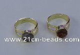 NGR1018 10mm coin druzy agate gemstone rings wholesale