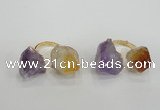 NGR102 13*18mm - 15*20mm faceted nuggets amethyst & citrine rings