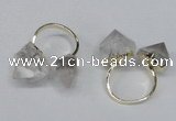 NGR103 13*18mm - 15*20mm faceted nuggets white crystal rings