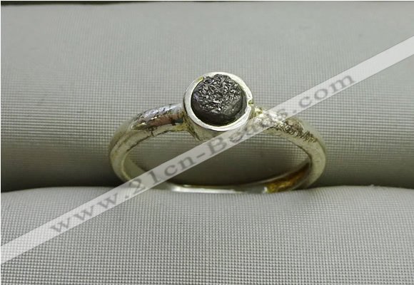 NGR1038 4mm coin plated druzy agate rings wholesale