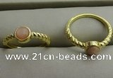 NGR1051 4mm coin moonstone gemstone rings wholesale