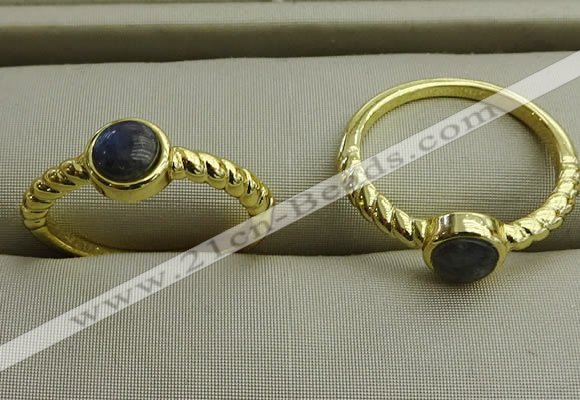 NGR1053 4mm coin labradorite gemstone rings wholesale