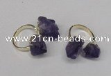 NGR106 13*18mm - 15*20mm faceted nuggets amethyst gemstone rings