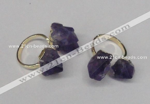 NGR106 13*18mm - 15*20mm faceted nuggets amethyst gemstone rings