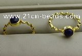 NGR1061 4mm coin lapis lazuli gemstone rings wholesale