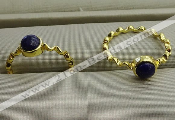NGR1061 4mm coin lapis lazuli gemstone rings wholesale