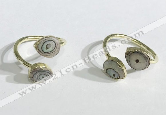 NGR1080 8*10mm flat droplet shell rings wholesale
