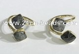 NGR1082 8mm faceted square labradorite gemstone rings wholesale