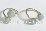 NGR1085 8mm coin aquamarine gemstone rings wholesale