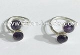 NGR1086 8mm faceted coin amethyst gemstone rings wholesale