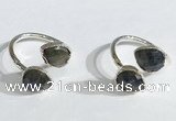 NGR1091 8*10mm faceted flat droplet labradorite rings wholesale