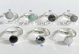 NGR1101 10mm faceted coin  mixed gemstone rings wholesale