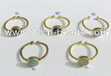 NGR1109 8mm coin  mixed gemstone rings wholesale