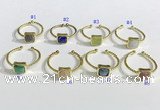 NGR1113 8mm square  mixed gemstone rings wholesale