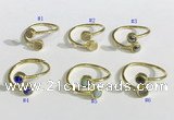 NGR1115 6mm coin  mixed gemstone rings wholesale