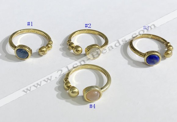 NGR1118 8mm coin  mixed gemstone rings wholesale