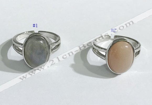 NGR1121 12*15mm oval mixed gemstone rings wholesale