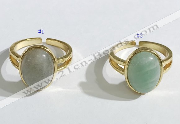 NGR1122 12*15mm oval mixed gemstone rings wholesale