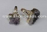 NGR113 18*35mm - 22*40mm faceted nuggets druzy amethyst rings